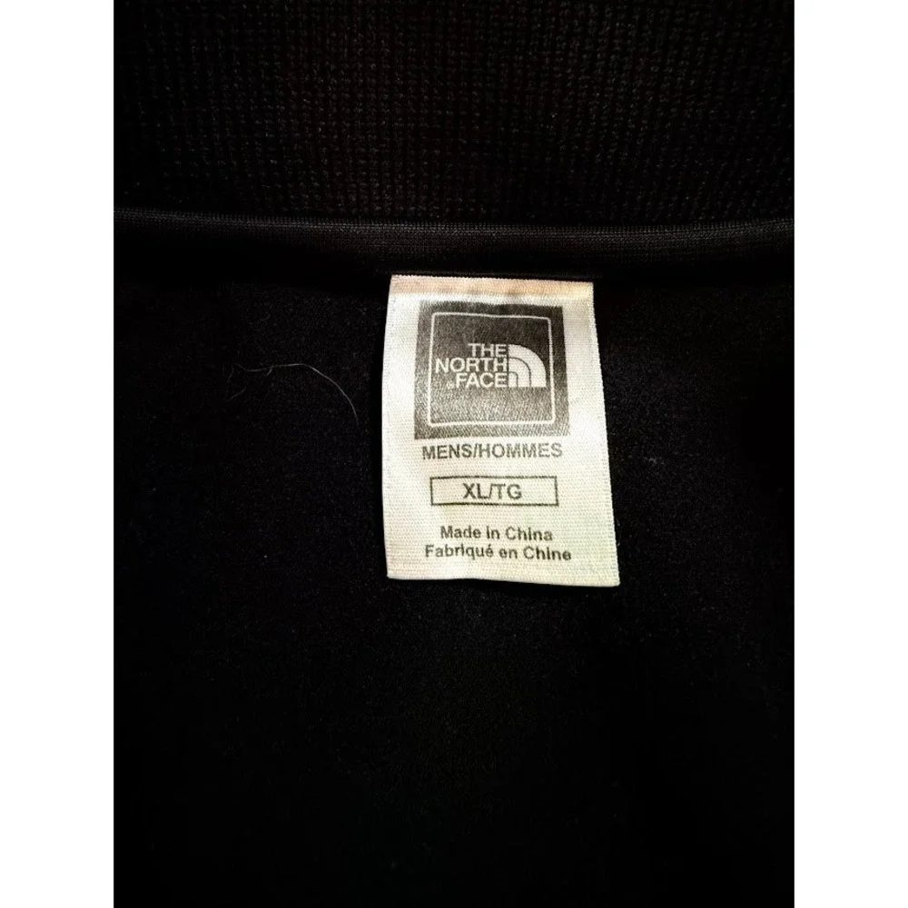 The North Face Mens‎ XL Track Jacket Black Red White Stripe Full Zip Mock Y2K